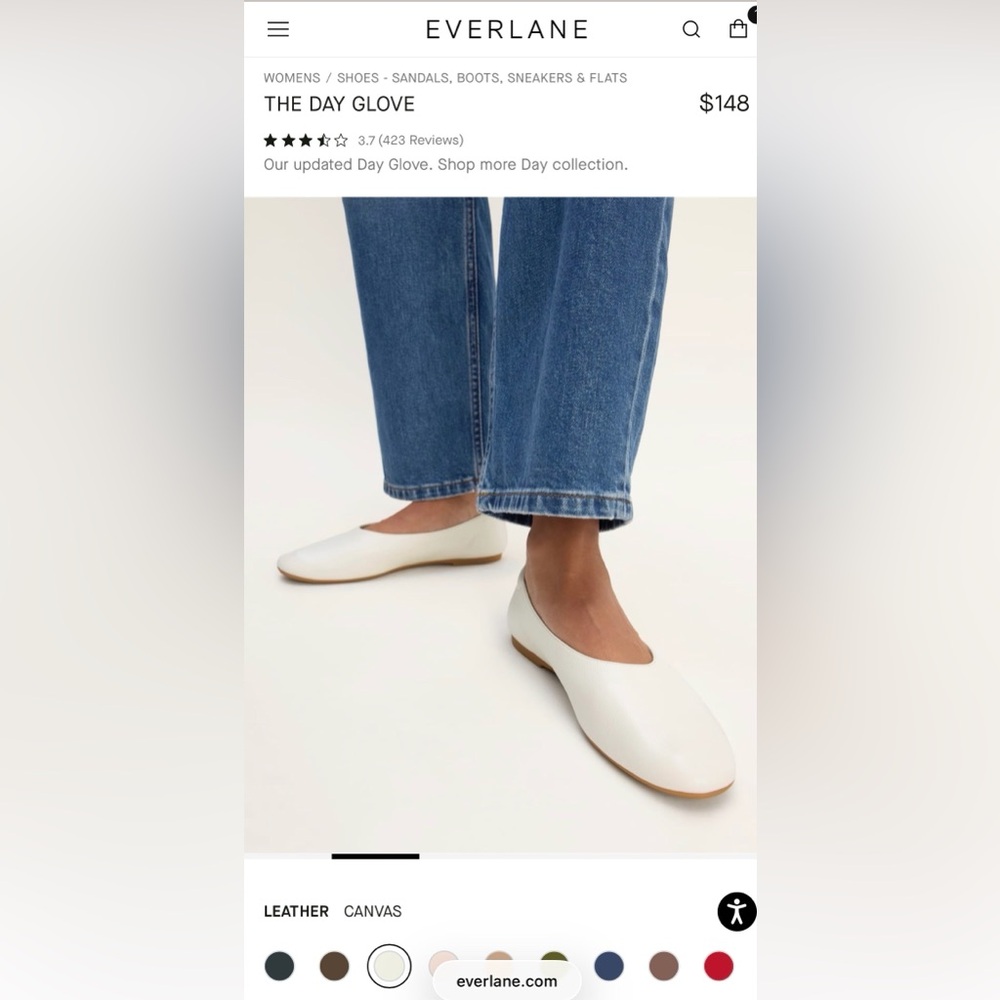 Everlane THE DAY GLOVE canvas 8.5 - Picture 2 of 8